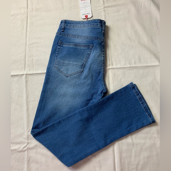 Lon Nyc Mens Jeans Soft Stretch Pants Blue Light Wash Size 34x32🖤 - Picture 3 of 3